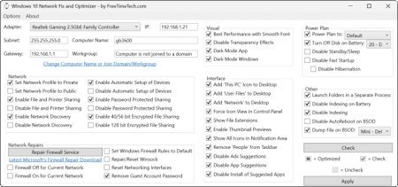 Windows 10 Network Fix and Optimizer Utility v1.3